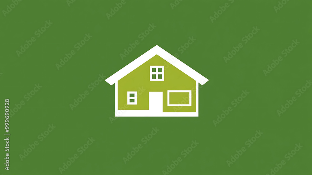 A simple white house icon against a green background. A simple white house icon against a green background.