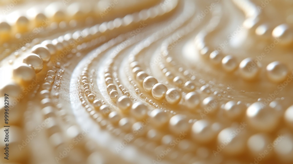 Beautiful swirling trails of pearls create an intricate abstract design on a luxurious jewelry backdrop, perfect for an artistic display Beautiful swirling trails of pearls create an intricate abstract design on a luxurious jewelry backdrop, perfect for an artistic display
