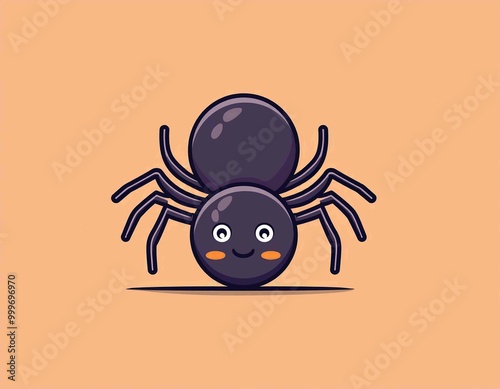 cute spider character logo vector illustration photo