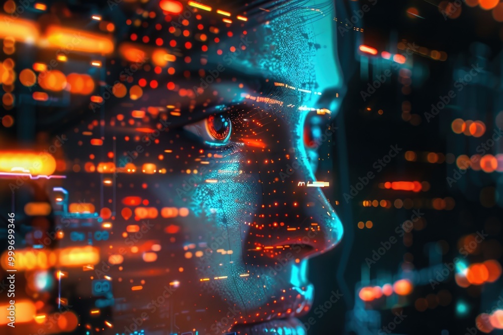 Close-up portrait of someone looking out at a city landscape, perfect for use in articles about urban life or modern society Close-up portrait of someone looking out at a city landscape, perfect for use in articles about urban life or modern society