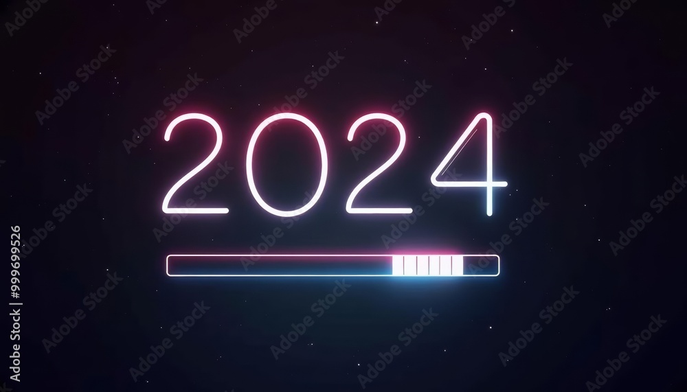 Obraz premium Countdown to 2024 The Future is Near
