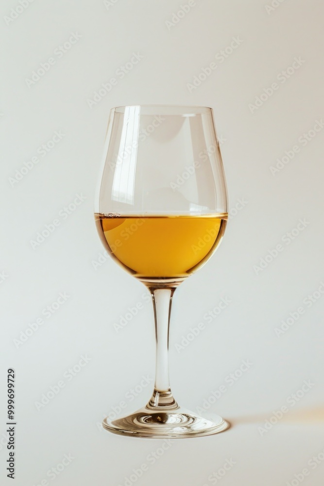 A single glass of wine sits on a table, ready for drinking A single glass of wine sits on a table, ready for drinking