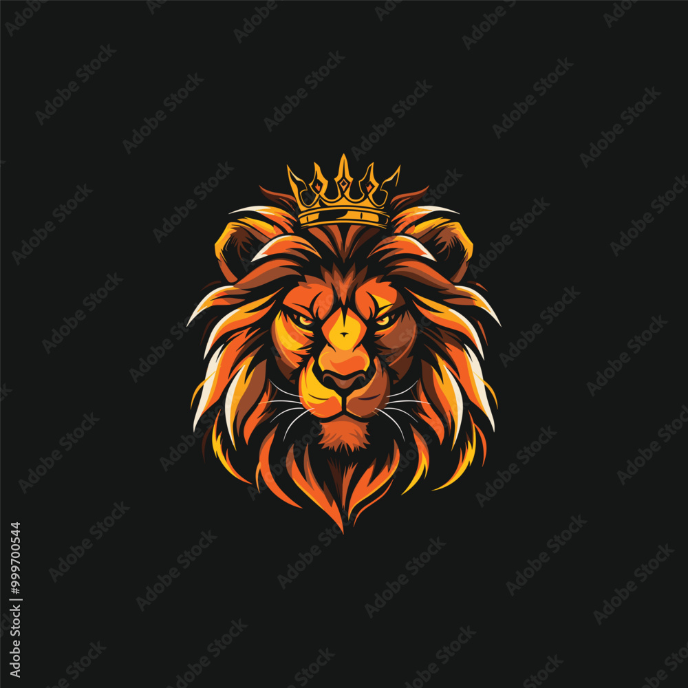 Obraz premium lion king head logo design