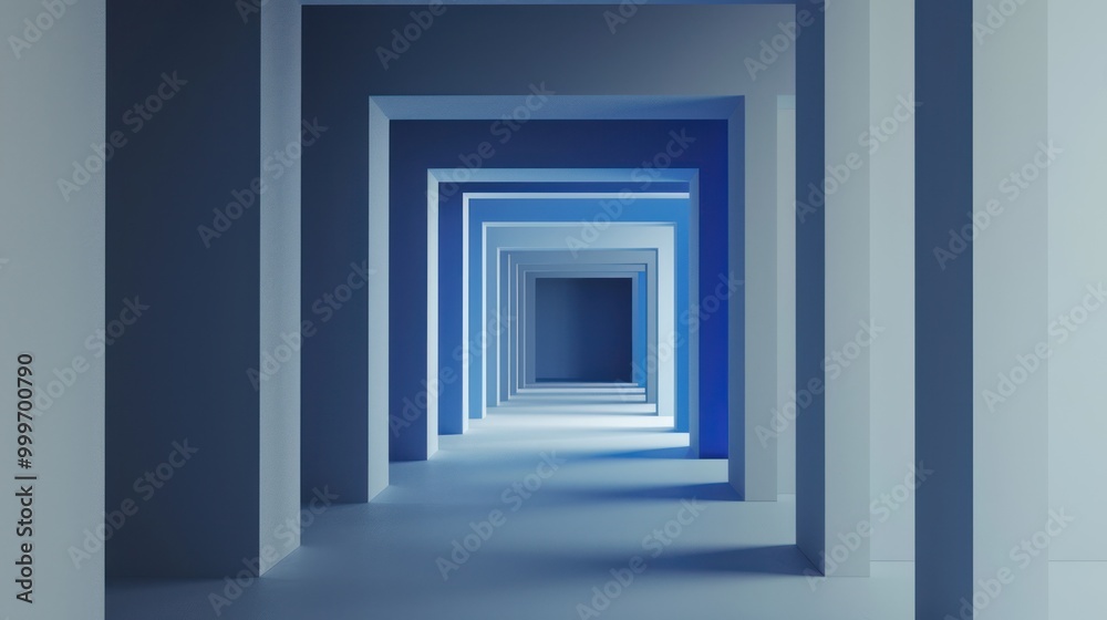 Abstract Blue Corridor Abstract Blue Corridor