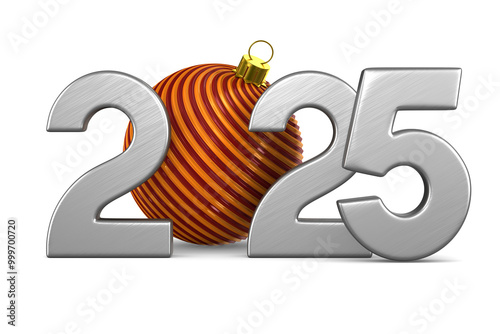 2025 new year on white back...