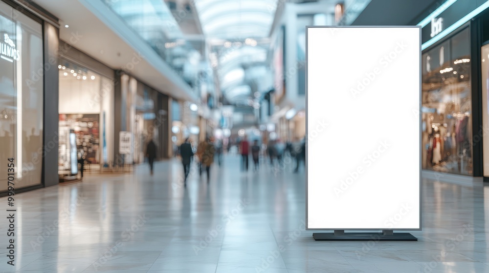 White empty billboard at community mall for all purpose advertisment in winter. White empty billboard at community mall for all purpose advertisment in winter.