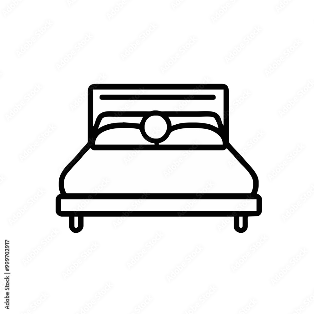 Minimalist Bed Icon with Decorative Pillows
Minimalist Bed Icon with Decorative Pillows