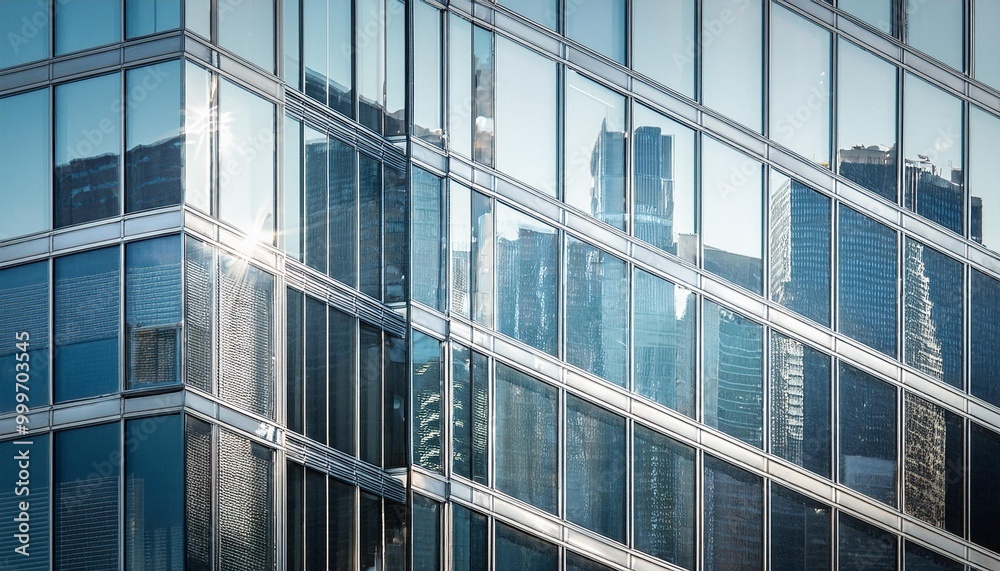 Transparent glass panels with reflections Transparent glass panels with reflections