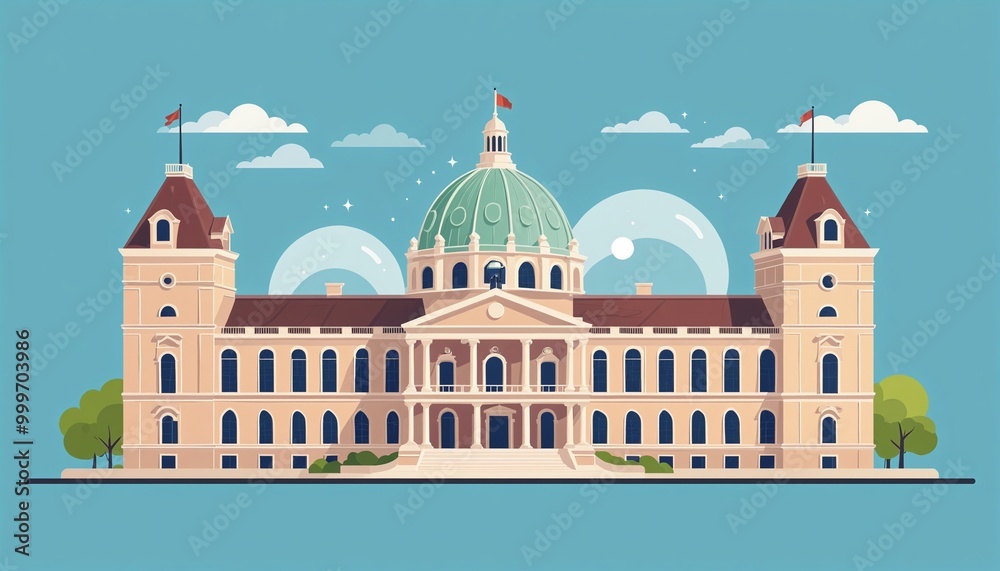 Obraz premium illustration of wonderful academic building