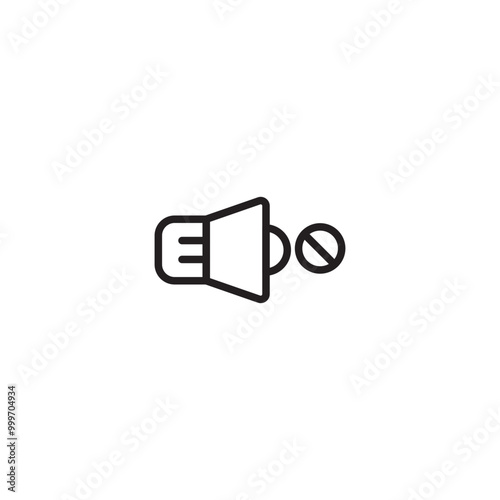 Simple silent mute icon. Editable icon.