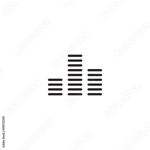 Sound wave icon. Music sound wave icon. Equalize audio and stereo sound, wave, melody. Editable icon.