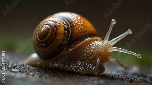 Snail over a blurry background