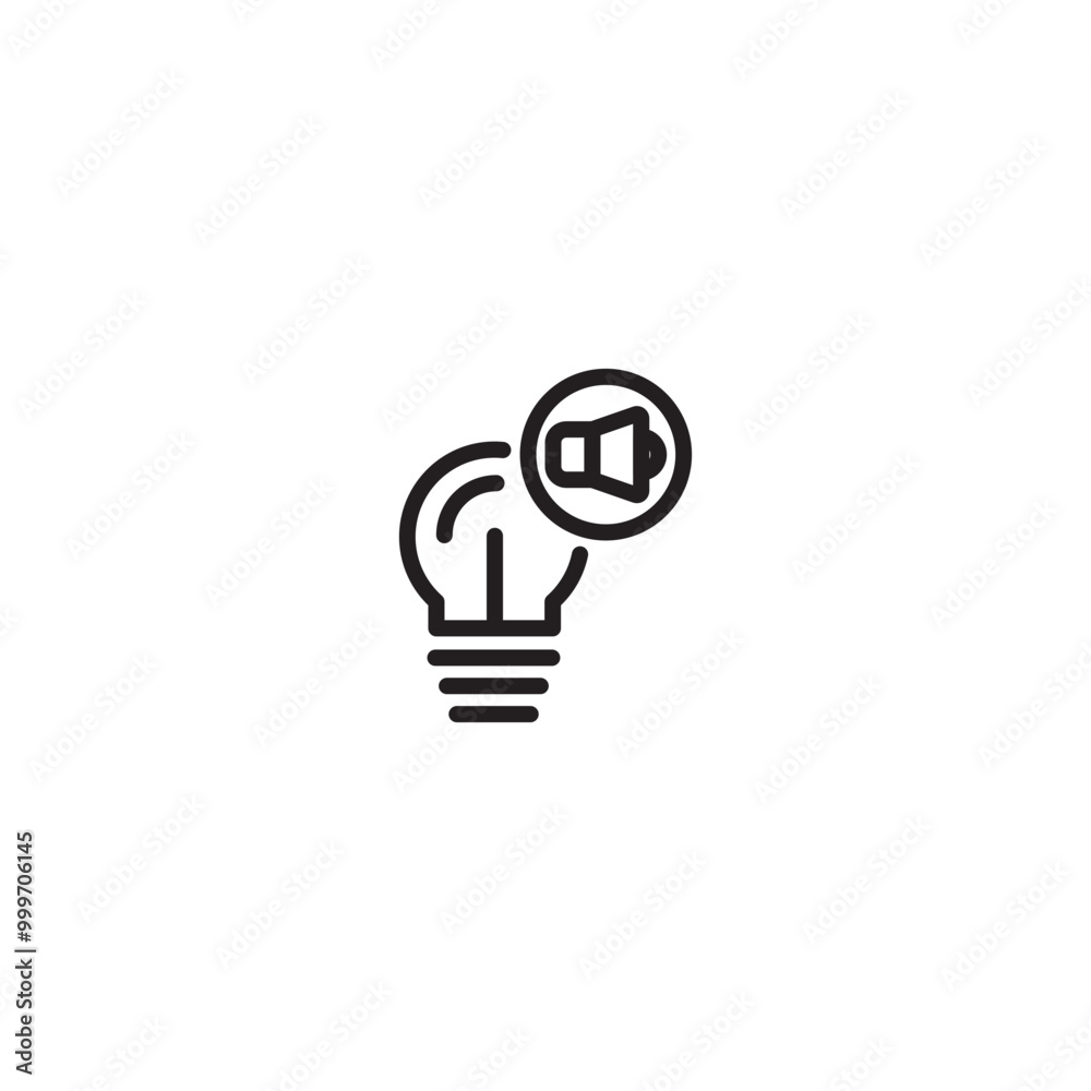 Light bulb voice control icon thin line. Editable icon. Light bulb voice control icon thin line. Editable icon.