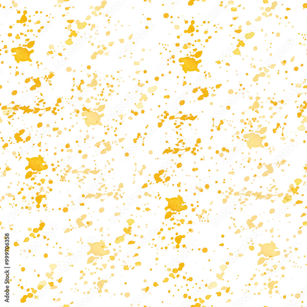 Seamless watercolor pattern. Blots and spots of yellow watercolor, hand-drawn with watercolor. Watercolor illustration. Suitable for printing on fabric, paper, for design and scrapbooking.
