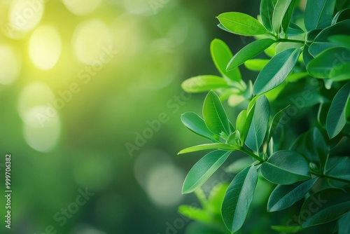 Blurred green ixora leaves background - generative ai