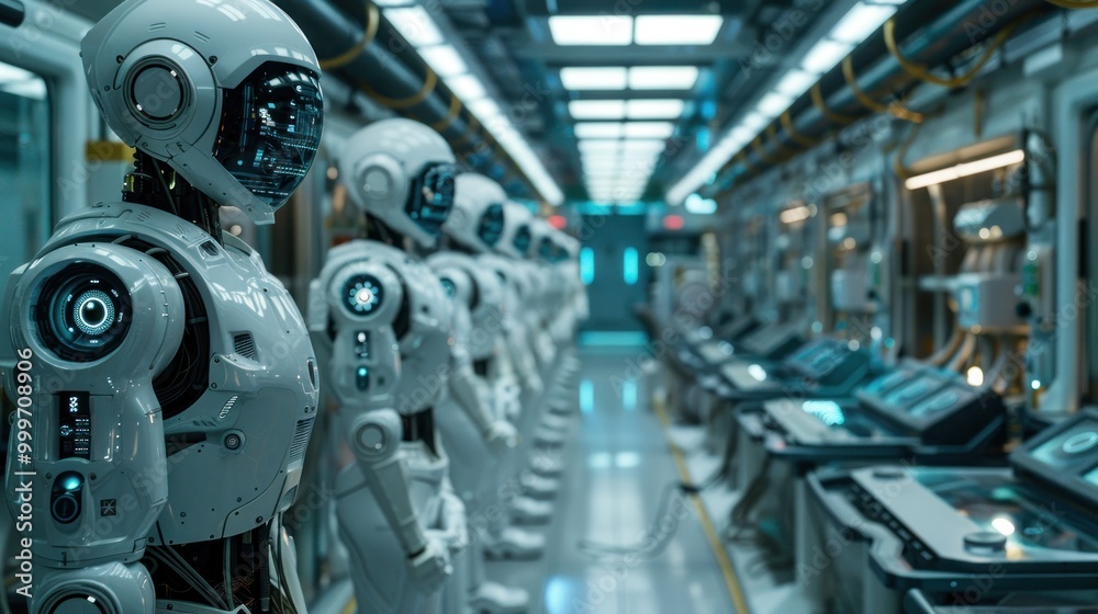 Robots in a Futuristic Factory Robots in a Futuristic Factory