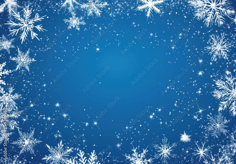 Blue Snowflake Border. Blue Snowflake Border.