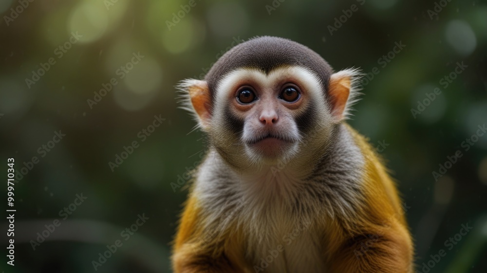 Squirrel Monkey over a blurry background Squirrel Monkey over a blurry background