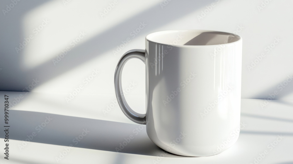 Obraz premium White Mug Mockup with Shadow.