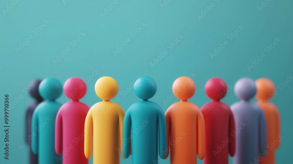 Colorful People Figures in a Row. Colorful People Figures in a Row.