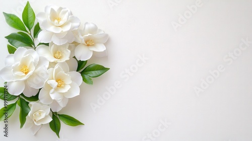 Soft Dreamy Gardenia Floral Arrangement Vignette