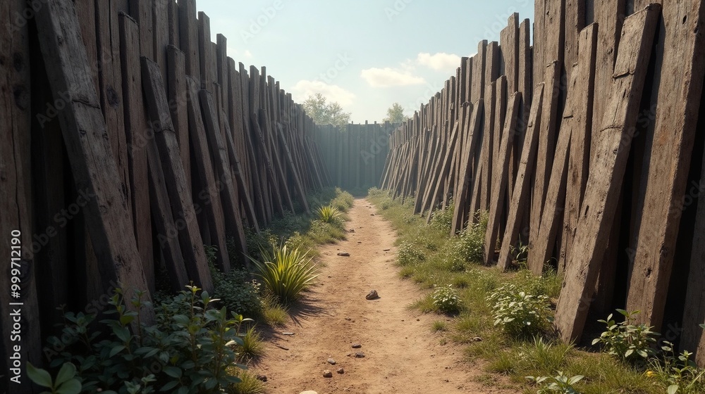 Fototapeta premium Historical trench pathway 