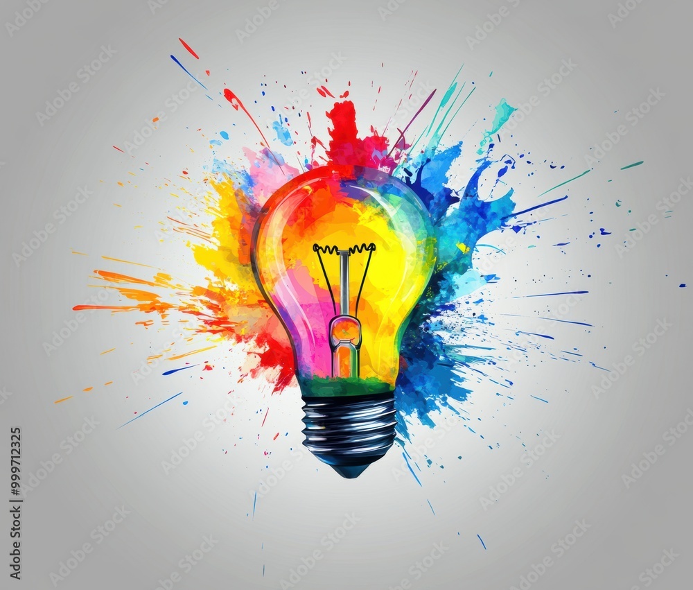 Colorful Lightbulb Idea.