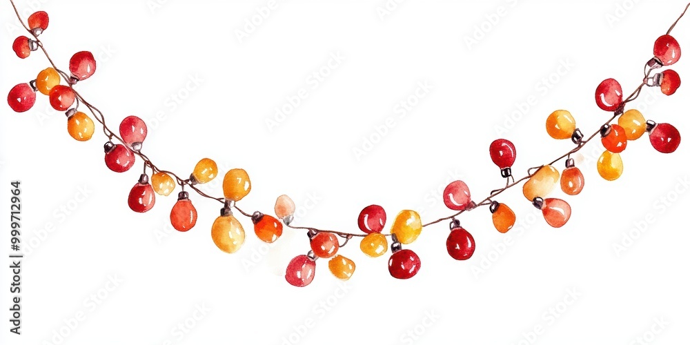 Obraz premium Watercolor String Lights.