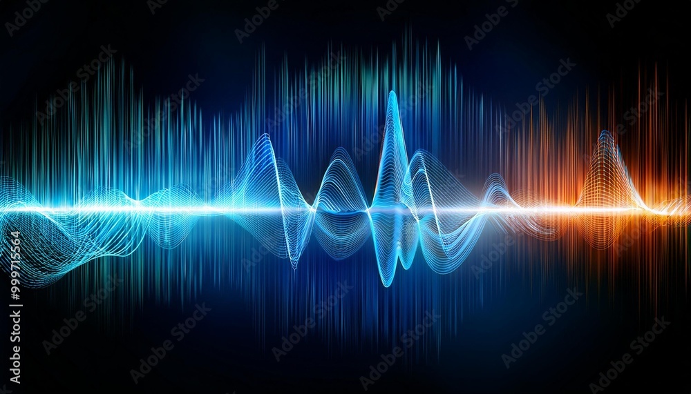 Abstract representation of sound waves Abstract representation of sound waves