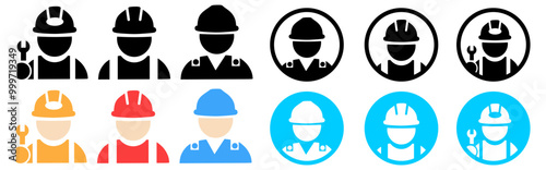 Construction worker vector icon