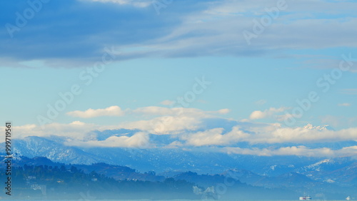 Morning Landscape. Over The Sea In The Mountains, Haze Rises. Adjara, Georgia.