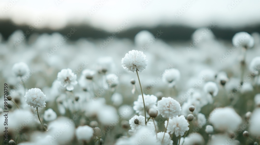 A lush field filled with beautiful white flowers standing tall and perfect, symbolizing purity, peace, and serenity. This scenery is an epitome of natural elegance and calmness. A lush field filled with beautiful white flowers standing tall and perfect, symbolizing purity, peace, and serenity. This scenery is an epitome of natural elegance and calmness.