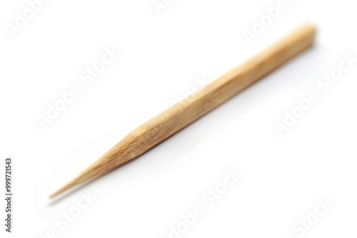 Close-up shot of a wooden pencil on a white background, suitable for educational or office use