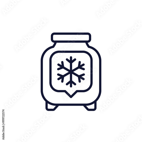 cryo bank, nitrogen cryogenic storage icon, medical cryobank line vector design