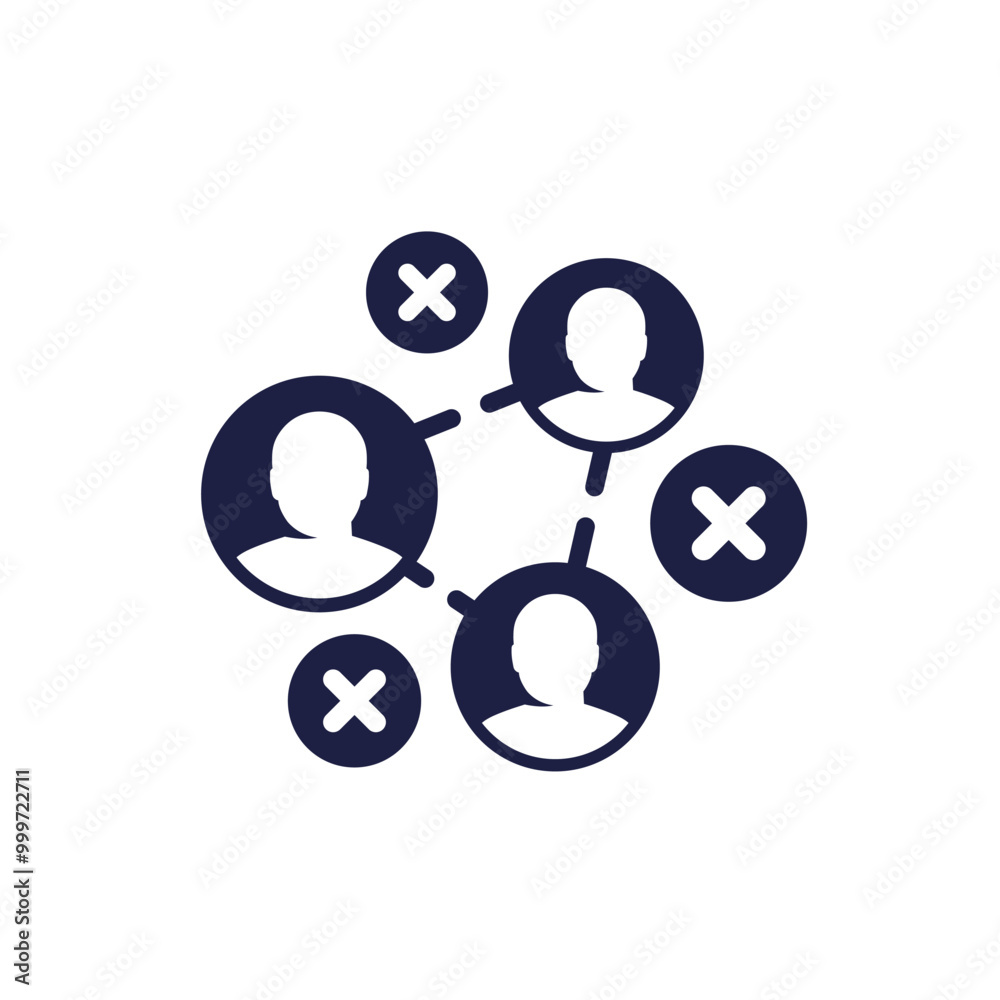 inefficient team icon with people inefficient team icon with people