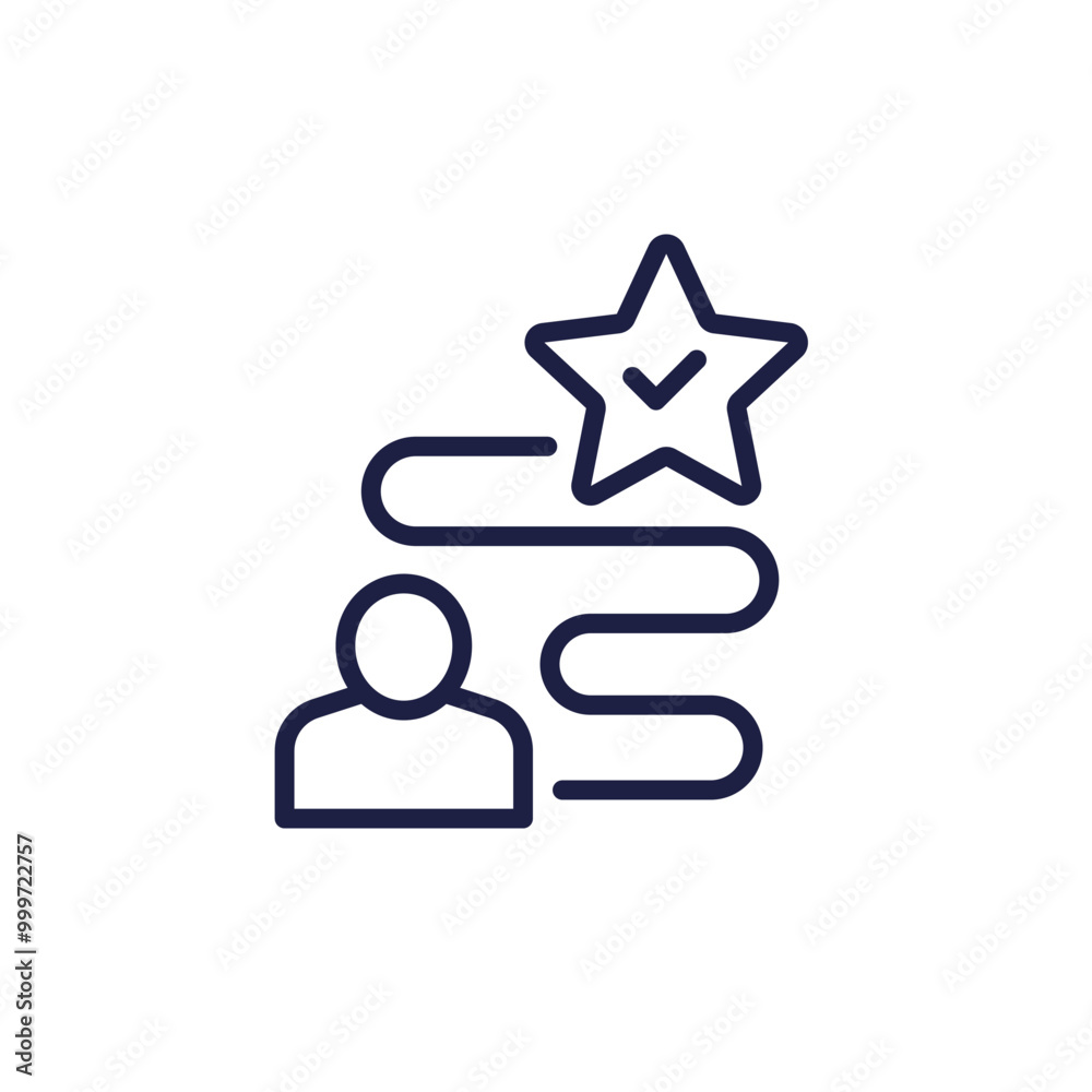 path to success line icon on white path to success line icon on white