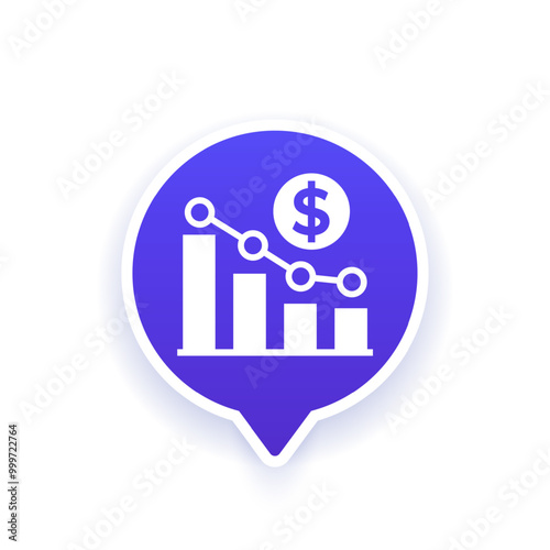 recession or financial crisis vector icon