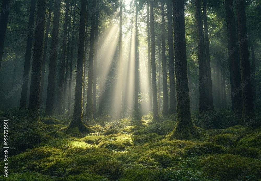 Obraz premium Sunrays Forest.