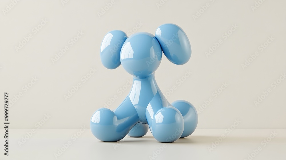 Blue balloon dog sculpture on white background Blue balloon dog sculpture on white background