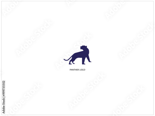 Panther logo design vector illustration isolated template, icon ,  panther with  circle, cute panther face. photo