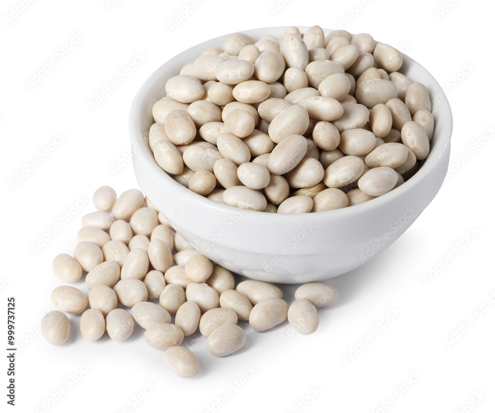 Dried beans in bowl isolated on white Dried beans in bowl isolated on white