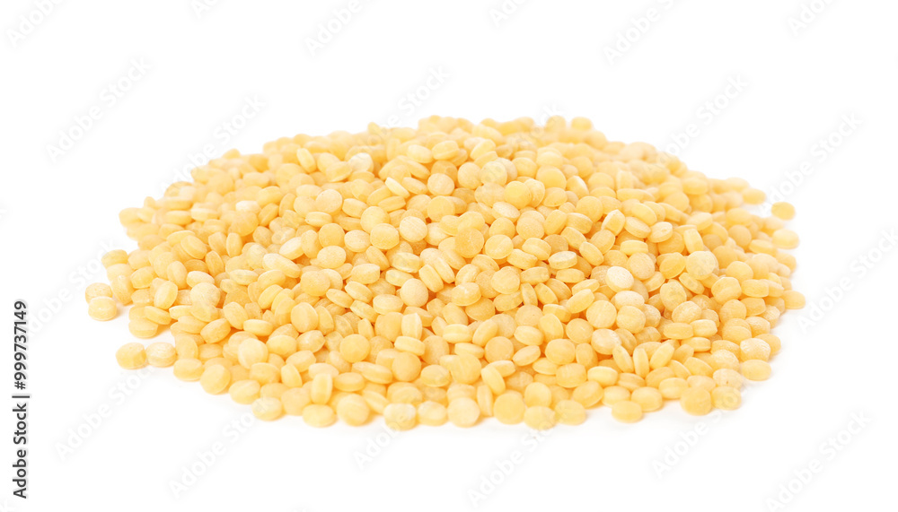 Heap of raw couscous isolated on white Heap of raw couscous isolated on white