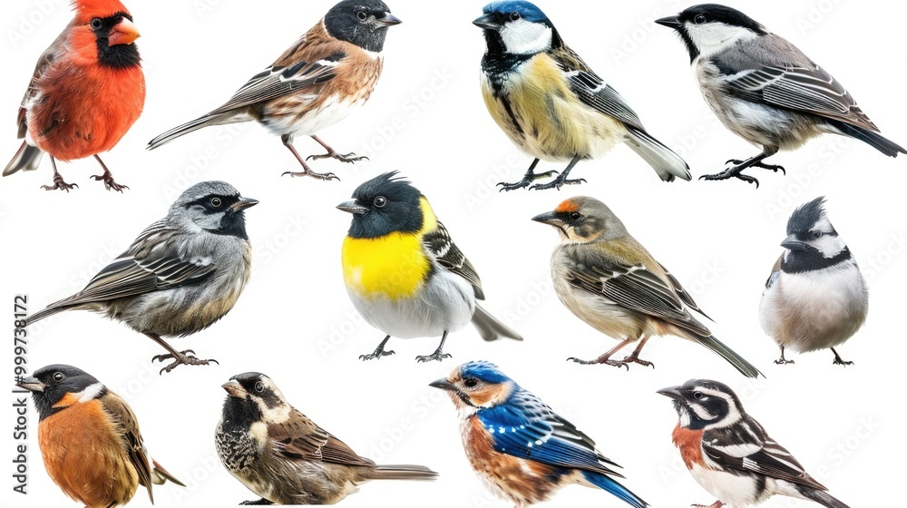 A group of birds perched next to each other, possibly friends or family A group of birds perched next to each other, possibly friends or family