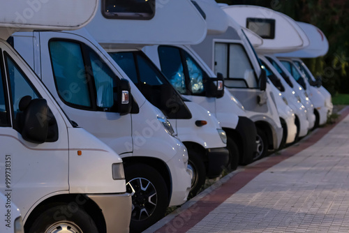 Sleeping in a motorhome in a motorhome area