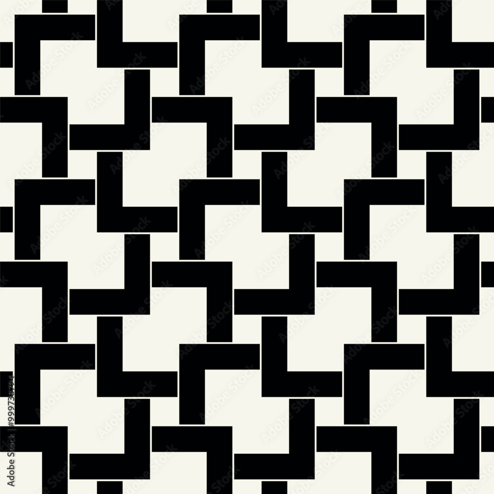 Vector seamless pattern. Geometric bold squares. Stylish monochrome background. Simple repeating swatch. Monochrome black square elements. Vector seamless pattern. Geometric bold squares. Stylish monochrome background. Simple repeating swatch. Monochrome black square elements.