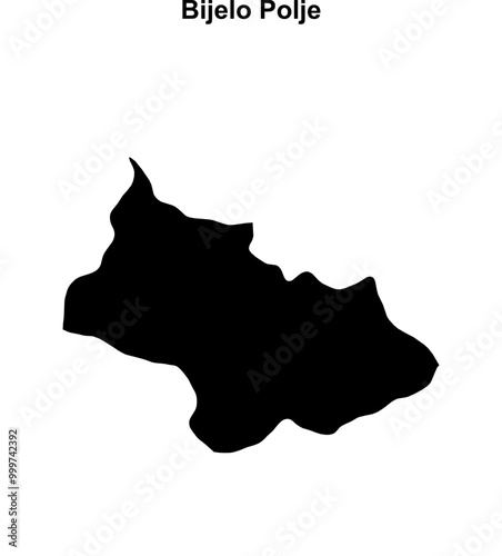 Bijelo Polje municipality blank outline map
