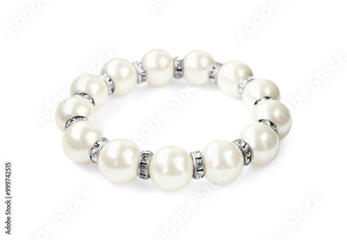 Beautiful bijouterie. Stylish bracelet isolated on white