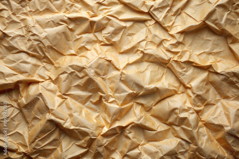 Wrinkled paper texture close-up with abstract folds Wrinkled paper texture close-up with abstract folds
