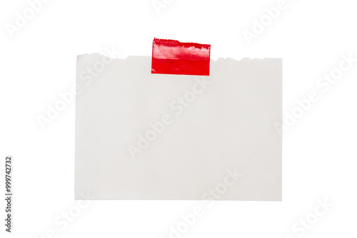 Close-up of note paper isolated on background.
