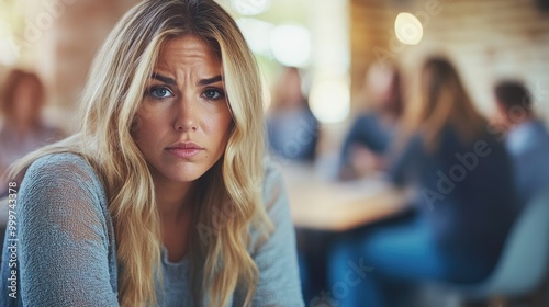 Wallpaper Mural A woman expresses her sadness in a mental health support group surrounded by others Torontodigital.ca